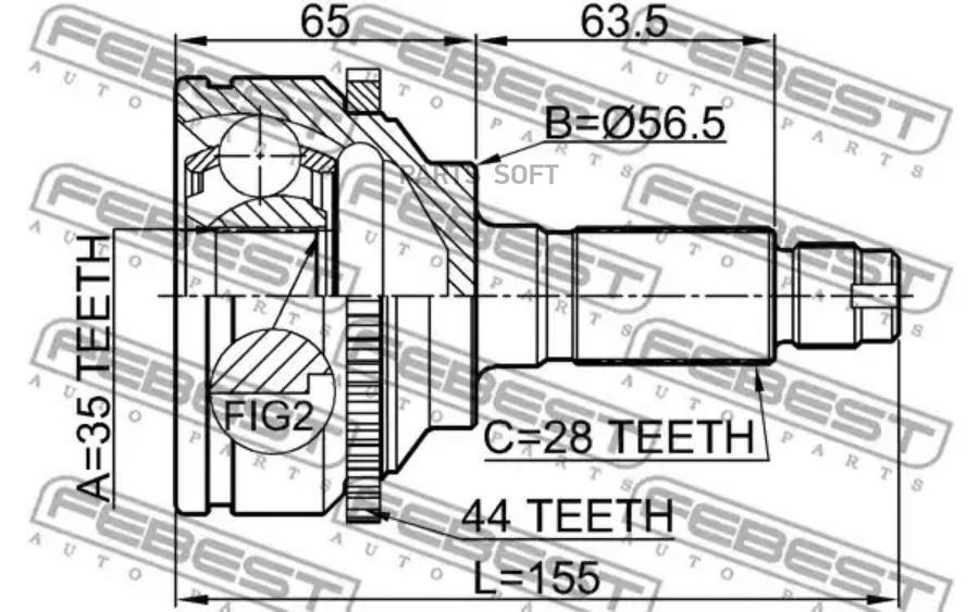 

FEBEST Шрус FEBEST 0510-MPVLW3A44