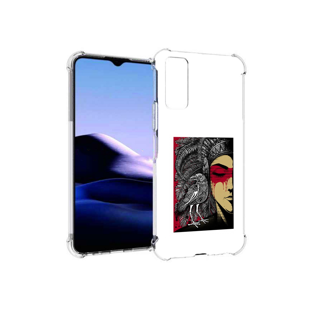 

Чехол MyPads Tocco для Vivo Y20 девушка с вороном в абстракции (PT154038.379.311), Прозрачный, Tocco