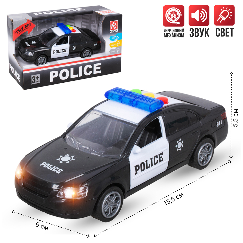 Машина инерционная Tongde Полиция RJ037 звук, свет полицейская машина 1 34 инерционная свет звук в коробке 9710b