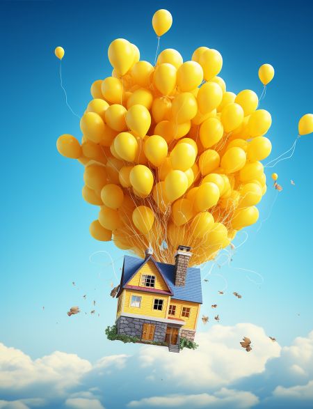 

Алмазная мозаика на подрамнике Летающий дом, 40x30 см, 65553, ПРА-401