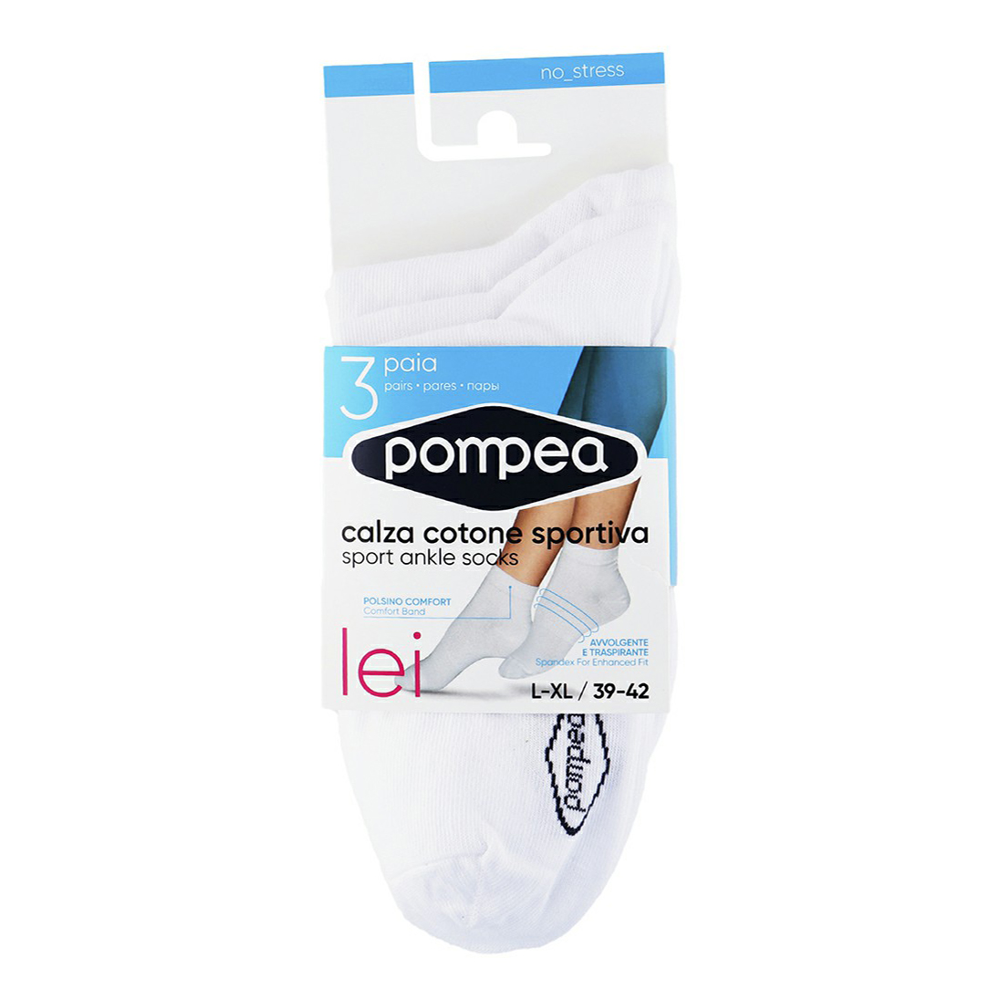 Носки женские Pompea белые 35-38