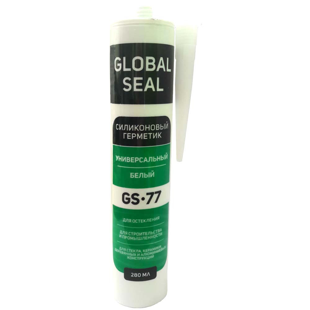 фото Герметик силиконовый универсальный global seal gs-77, белый, 280 мл