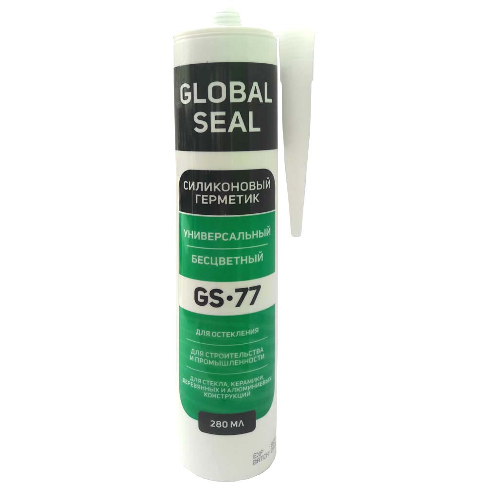 фото Герметик силиконовый универсальный global seal gs-77, бесцветный, 280 мл