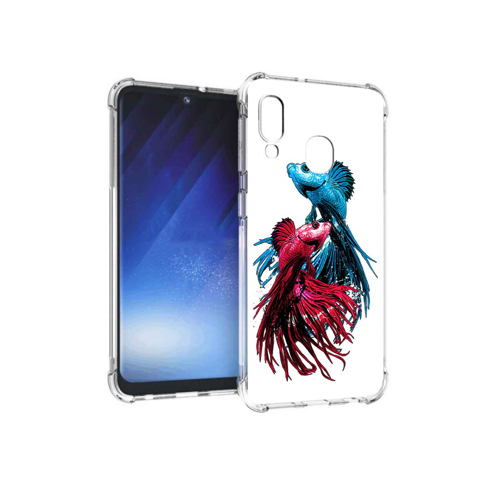 

Чехол MyPads Tocco для Samsung Galaxy A20e рыбы петушки (PT133424.505.592), Прозрачный, Tocco