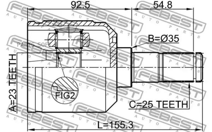 

FEBEST Шрус FEBEST 0411-N11W