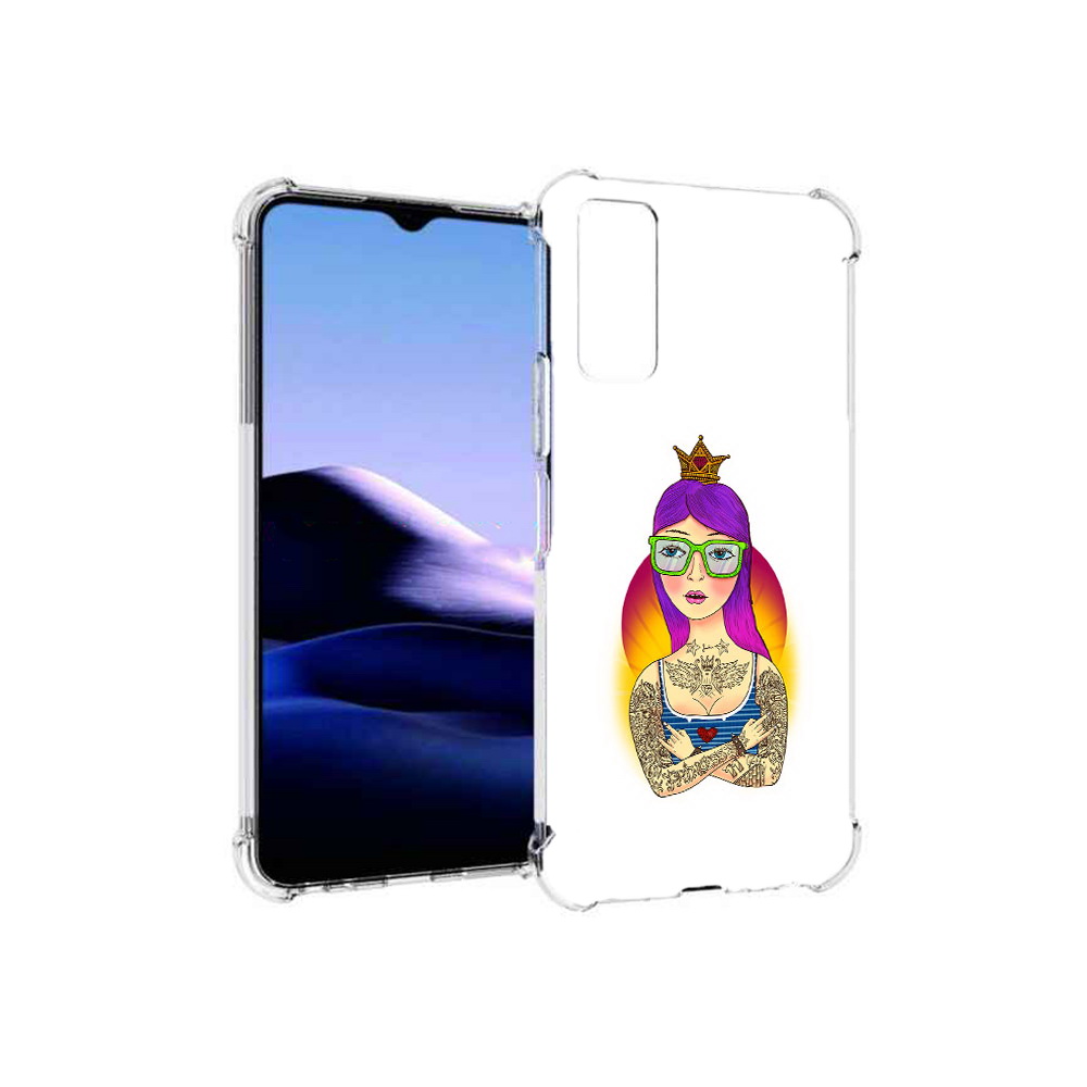 

Чехол MyPads Tocco для Vivo Y20 девушка в татуировках с короной (PT154038.379.305), Прозрачный, Tocco