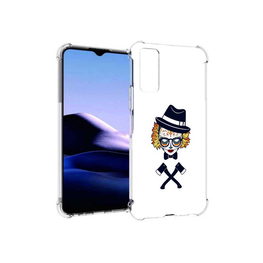

Чехол MyPads Tocco для Vivo Y20 девушка в маске с топорами рисунок (PT154038.379.304), Прозрачный, Tocco