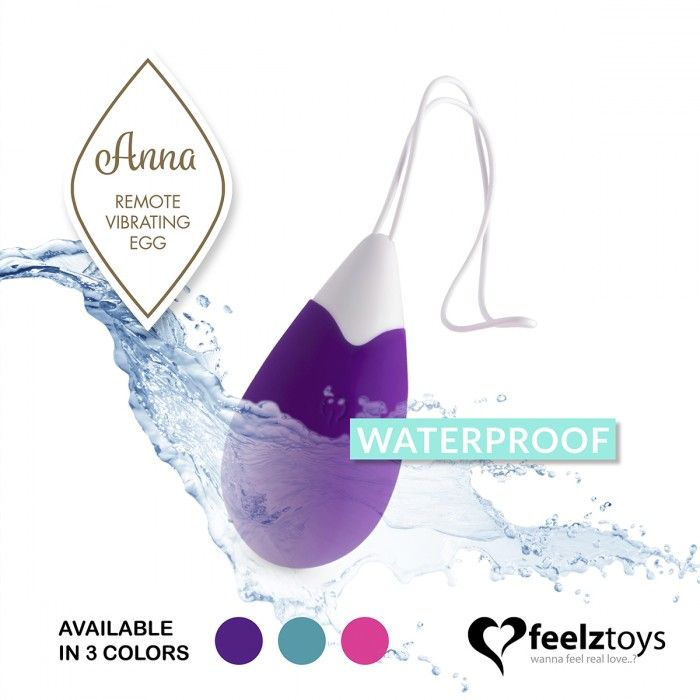 фото Виброяйцо на пульте ду edc feelztoys anna vibrating egg remote, фиолетовое