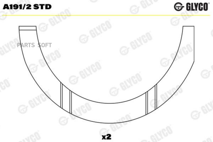 

GLYCO A1912STD FA191/2 STD_вкладыши AS к-кт! (2)\ Alfa Romeo 145/146/156, Fiat Bravo 2.0-2