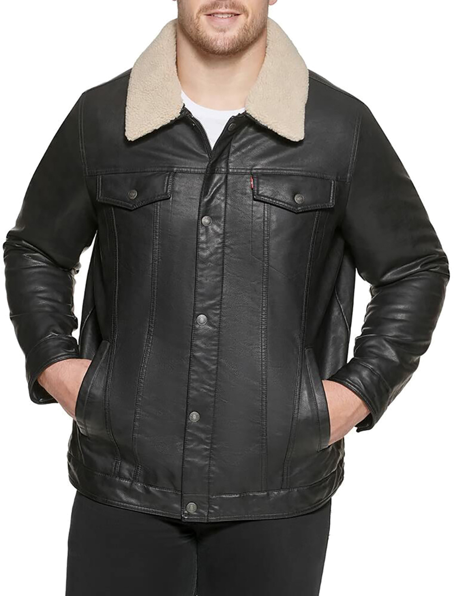 Кожаная куртка мужская Levi's LM3RU545-BLK черная 2XL