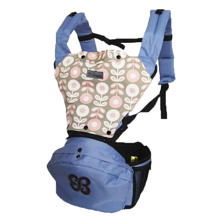 фото Хипсит-рюкзак sinbii deluxe с карманом под сиденьем 2607 + double set/голубой