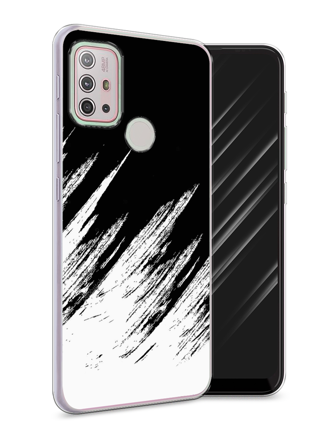 

Чехол Awog на Lenovo K13 Note/Motorola Moto G10/G20/G30 "Черно белые брызги", Разноцветный, 242150-3