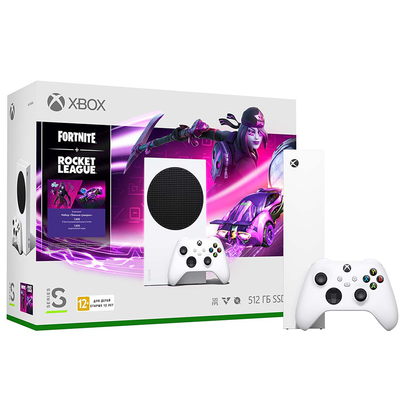 Игровая консоль Xbox Series S 512GB (RRS-00011) + игра Fortnite + игра Rocket League (RRS-