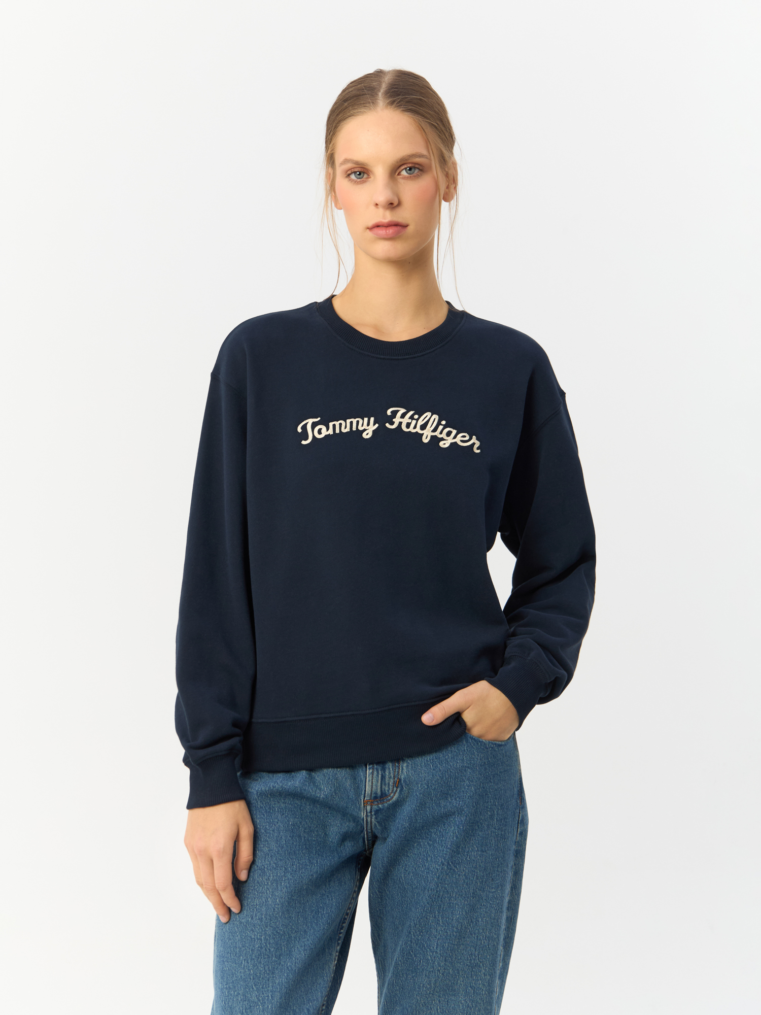 

Свитшот женский Tommy Hilfiger WW0WW42615 синий, XS, WW0WW42615