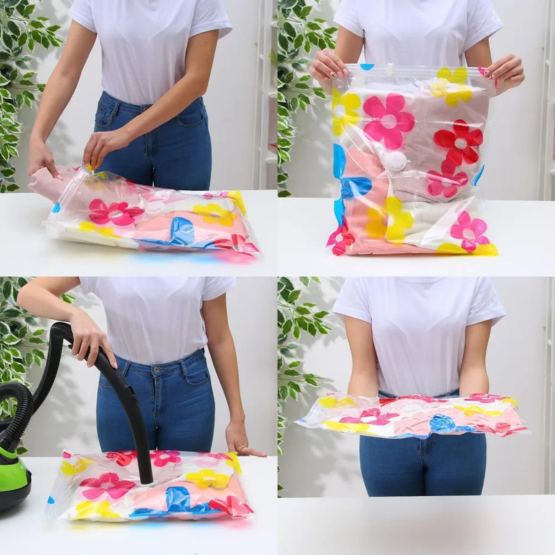 

Вакуумный пакет для хранения вещей 40x50 см, цветной
