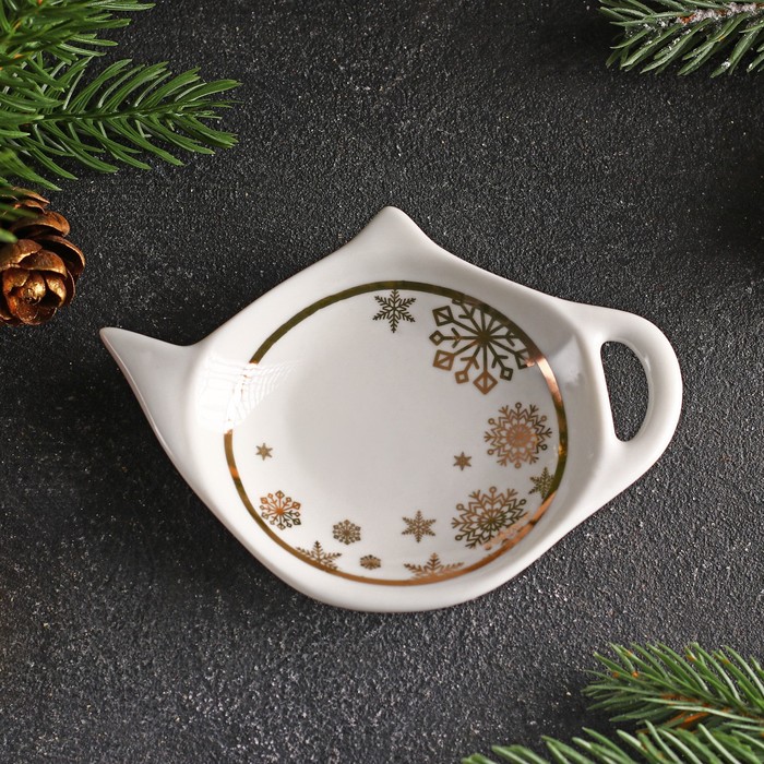 

Подставка под чайный пакетик Magistro Новый Год. Снегопад, 12×8,4×1,5 см
