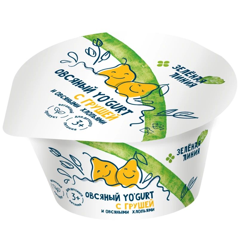 Хлопья Зеленая линия Yogurt овсяные с грушей 130 г