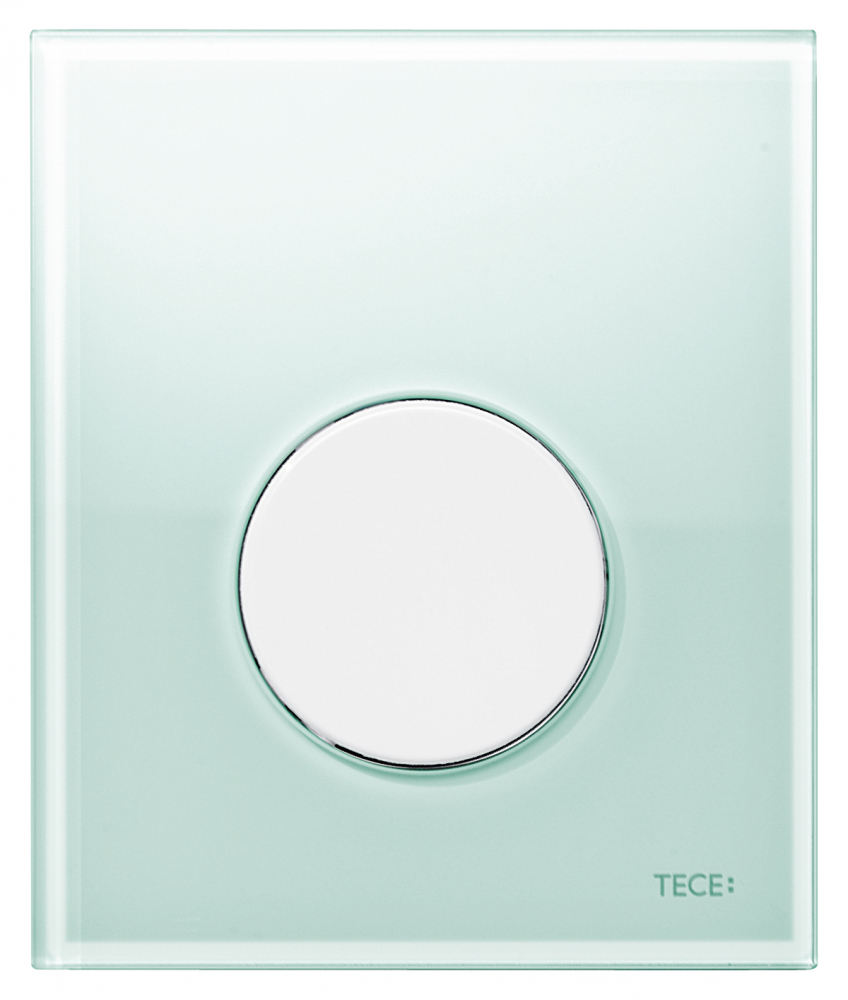 фото Кнопка смыва tece loop urinal 9242651 зелёное стекло (кнопка белая)