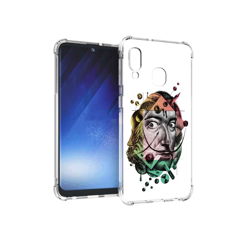 

Чехол MyPads Tocco для Samsung Galaxy A20e разноцветное лицо абстракция (PT133424.505.570), Прозрачный, Tocco
