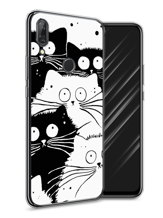 

Чехол Awog на Huawei P Smart Z "Коты черно-белые", Черный;белый, 69450-2
