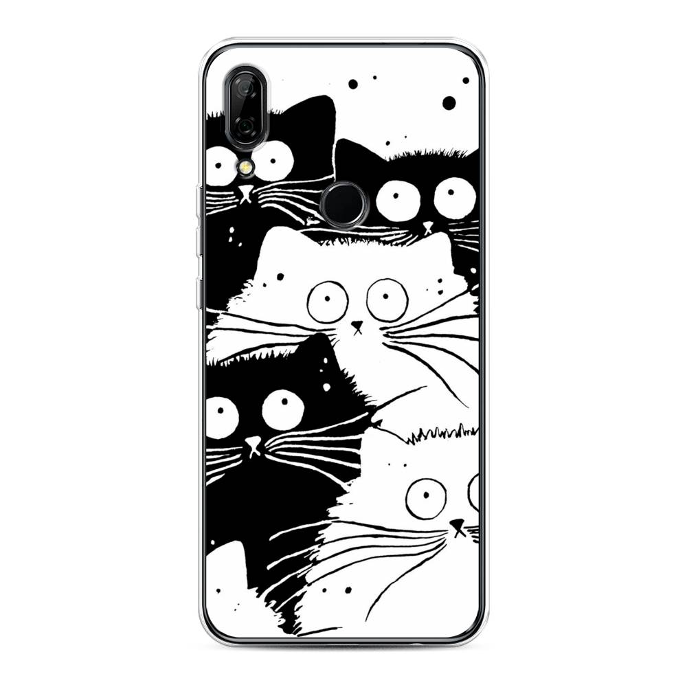 фото Чехол awog "коты черно-белые" для huawei p smart z