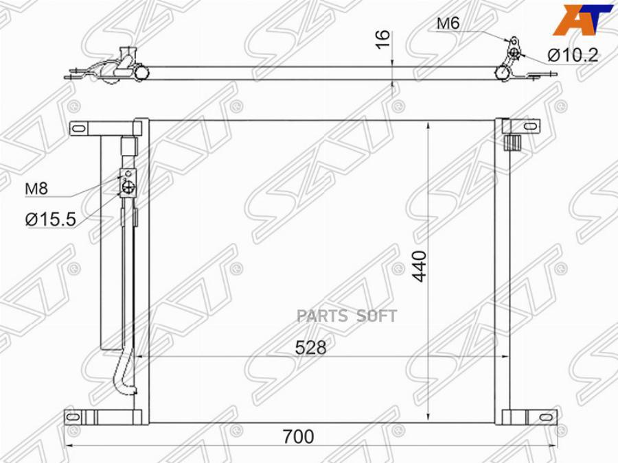 

SAT Радиатор кондиционера CHEVROLET AVEO 08-11