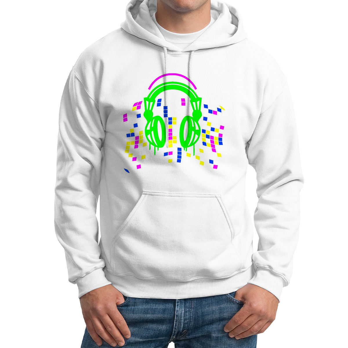

Худи унисекс CoolPodarok наушники DJ белое 46 RU, Белый, M0113234