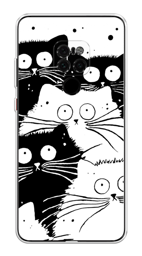 

Чехол Awog на Huawei Mate 20 "Коты черно-белые", Черный;белый, 66850-2
