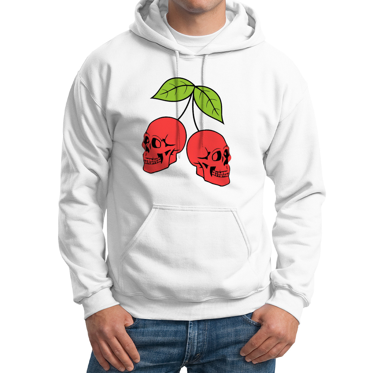

Худи унисекс CoolPodarok ягоды череп белое 46 RU, M0113213