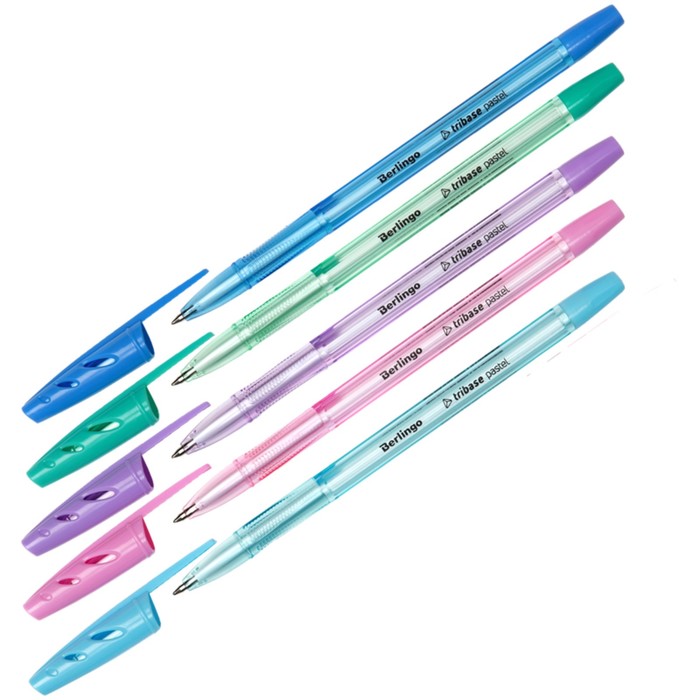 

Ручка шариковая Tribase Pastel, узел 0.7 мм, чернила синие, микс