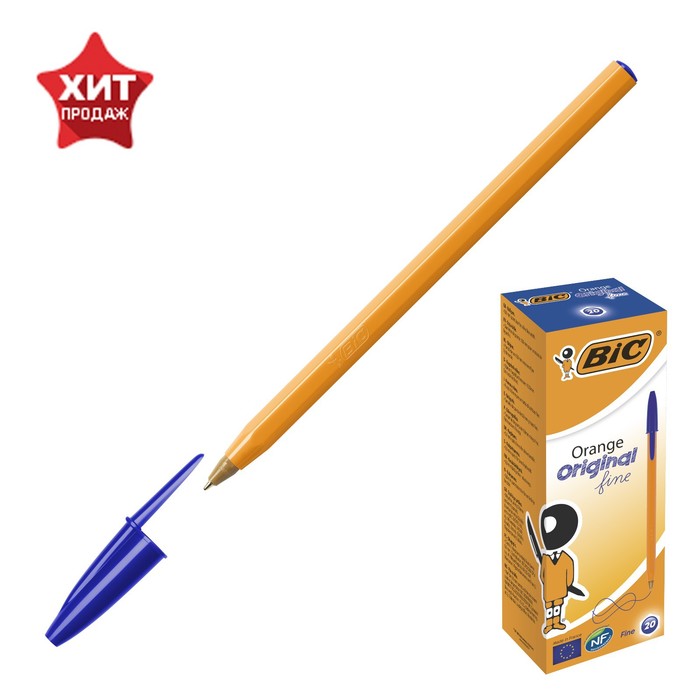 

Ручка шариковая, чернила синие, 0.8 мм, тонкое письмо, BIC Orang