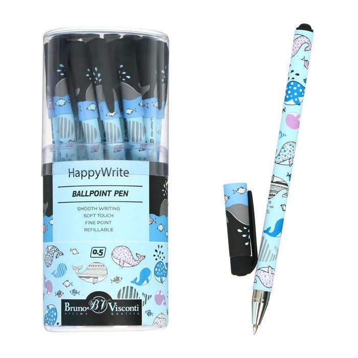 

Ручка шариковая HappyWrite "Друзья.Киты", 0,5 мм, синие чернила