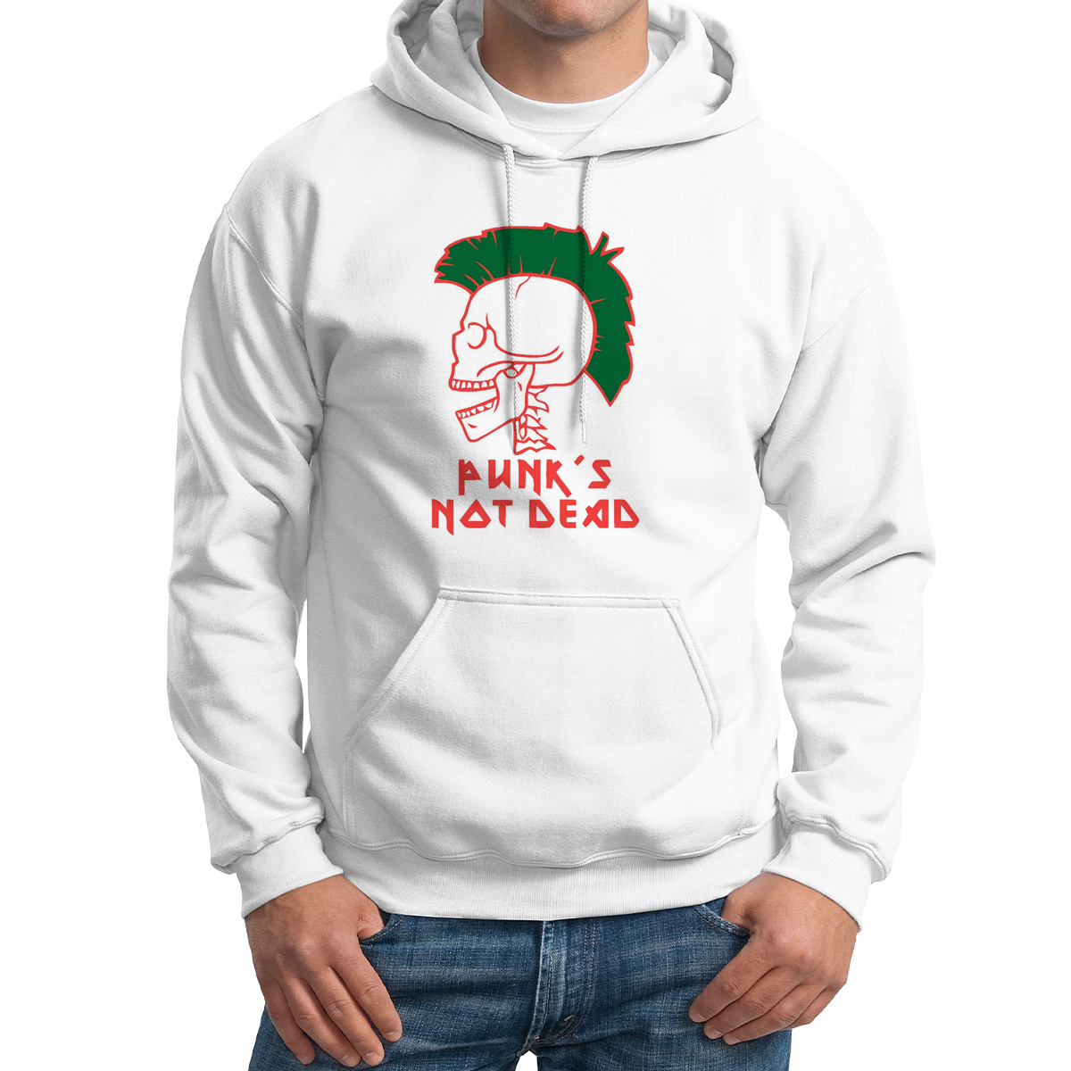 

Худи унисекс CoolPodarok Punks not dead панки не мертвы белое 46 RU, M0113129