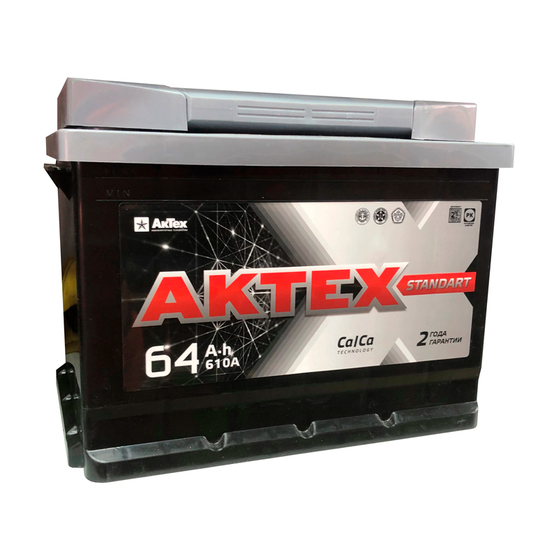 AKTEX 'ATST643L Аккумулятор АКТЕХ 64 А/ч прямая L+ 242x175x190 EN610 А  1шт