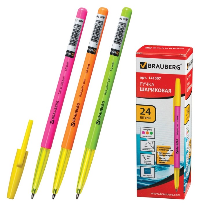 

Ручка шариковая 1.0 мм, BRAUBERG Color, чернила синие