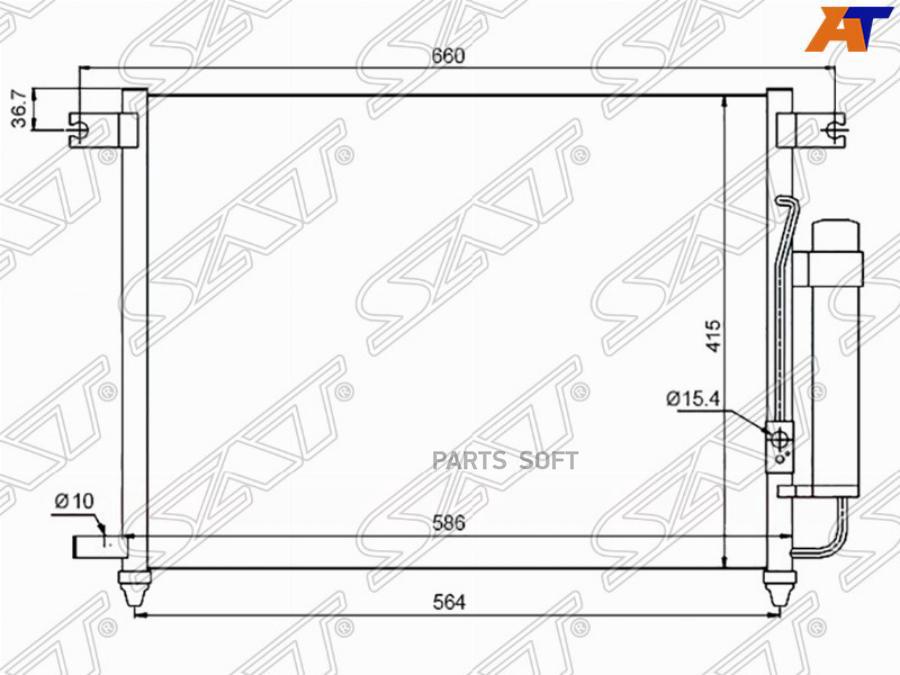 SAT Радиатор кондиционера CHEVROLET AVEO 1.4 05- DAEWOO KALOS 1.4 02-