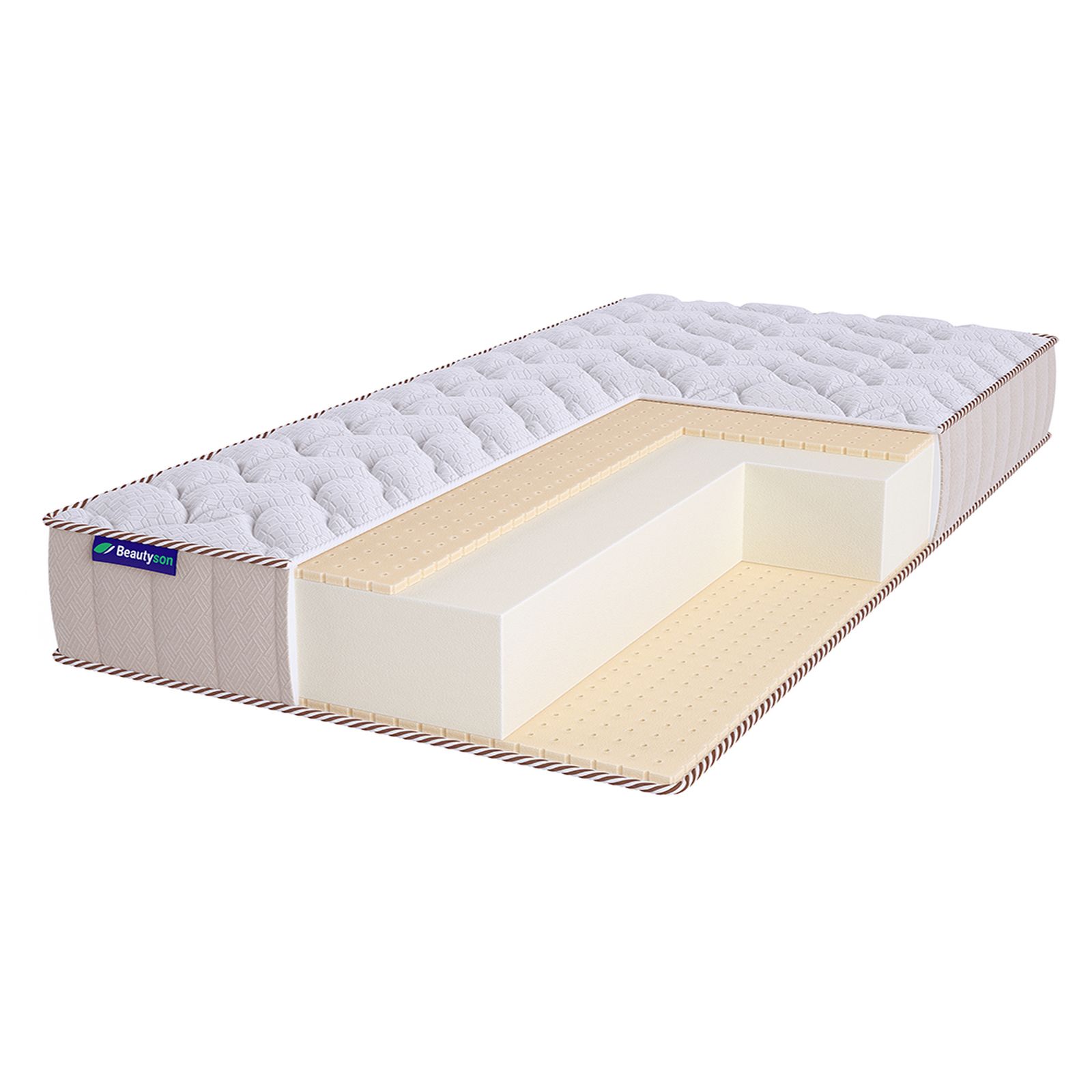 

Матрас Beautyson Roll Foam Hard 14 Latex Double Lux, 95х200, 18 см, беспружинный, Белый, Roll Foam Hard 14 Latex Double Lux