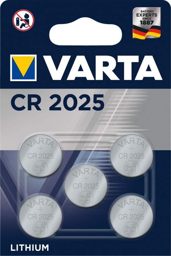 

Батарейки Varta CR2025, 5 шт