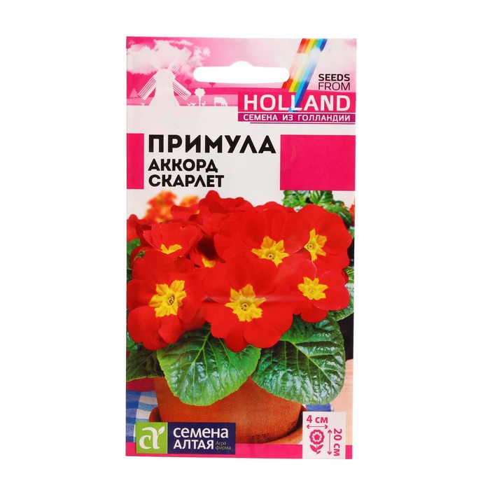 

Семена цветов Примула "Аккорд", скарлет, Сем. Алт, ц/п, 5 шт