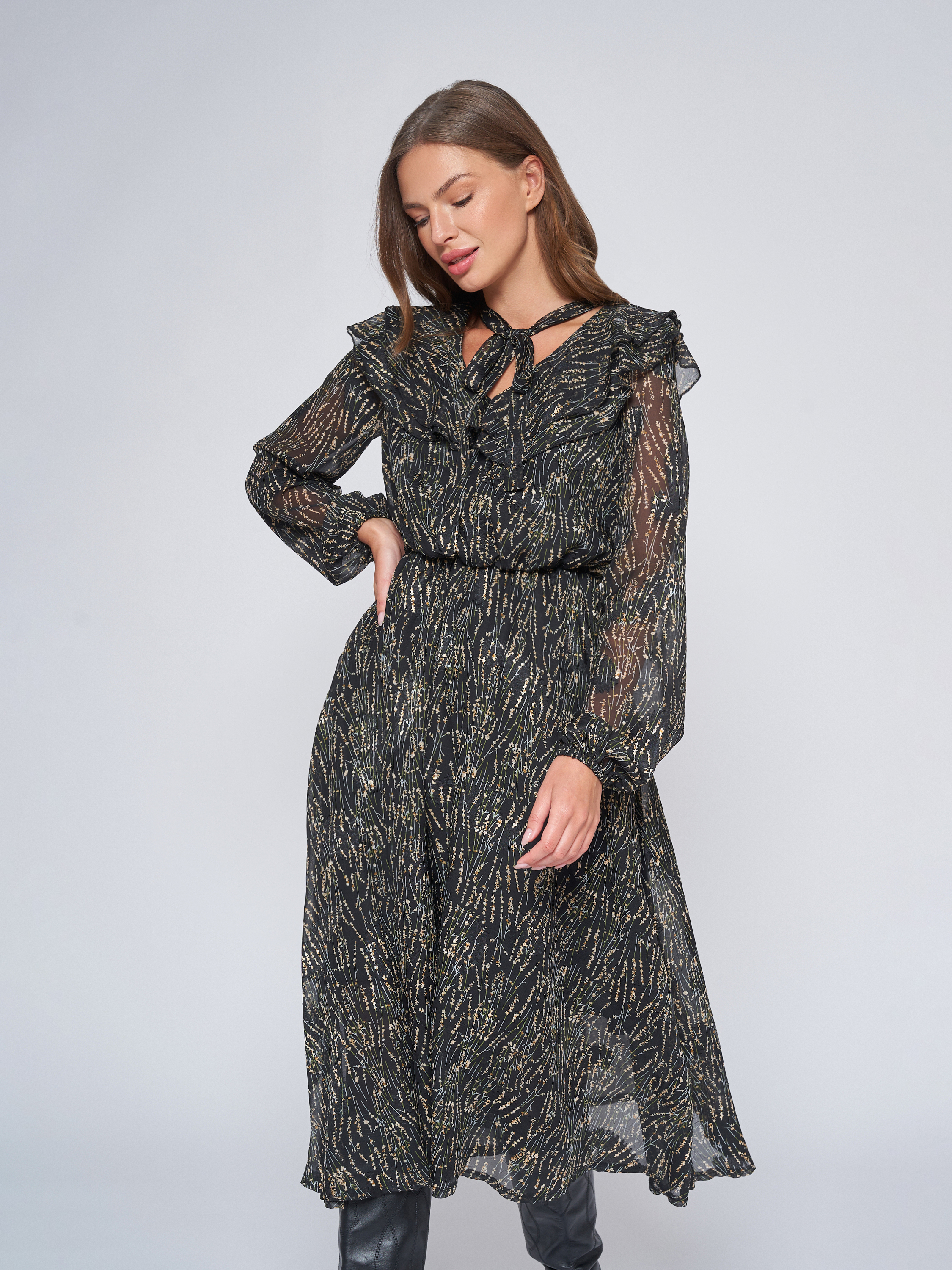

Платье женское 1001dress 102643 черное 50 RU, Черный, 102643