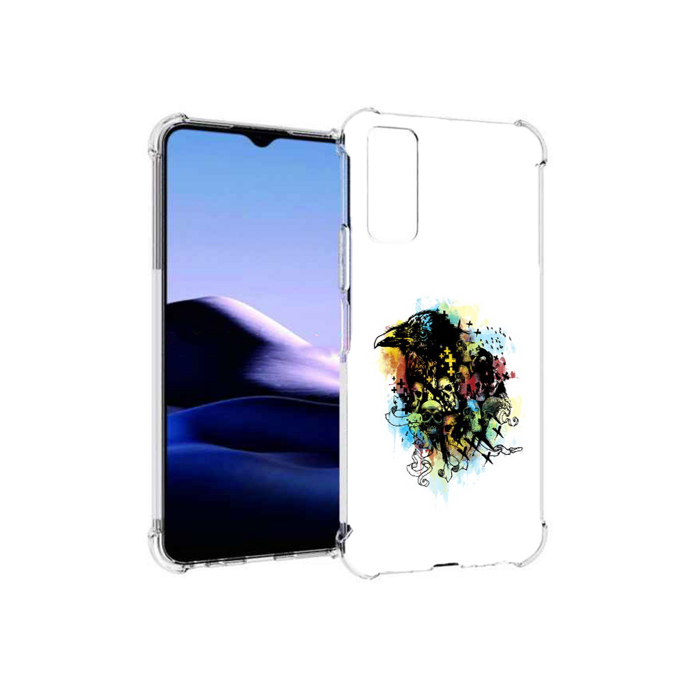 

Чехол MyPads Tocco для Vivo Y20 ворон и черепа (PT154038.379.273), Прозрачный, Tocco