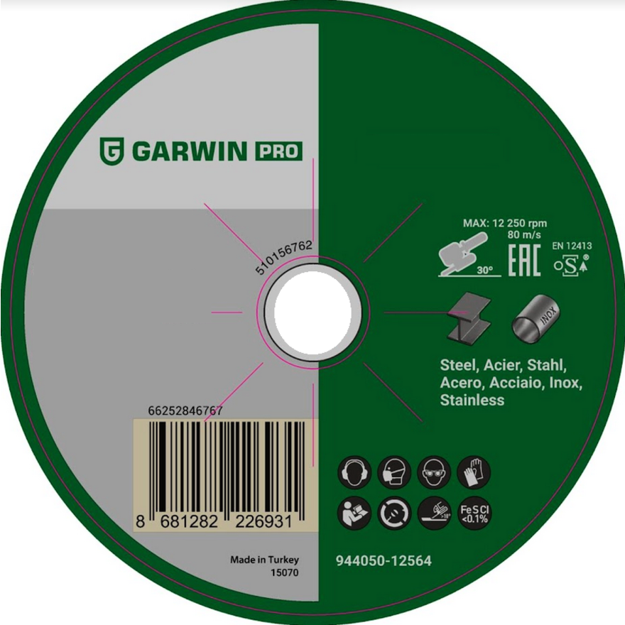 

Круг отрезной A60S-76x1.0x10.0-T41 мет/нерж GARWIN PRO 944950-07610P