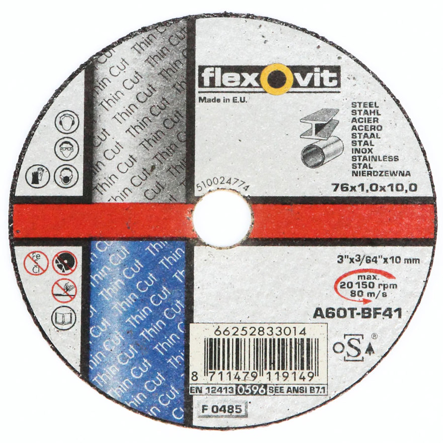 

Круг отрезной FLEXOVIT 76 x 1,0 x 10,0 NORTON 66252833014