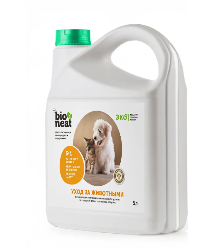 Средство Bioneat для дезинфекции и устранения запахов, Животные. Забота и уход, 5 литров