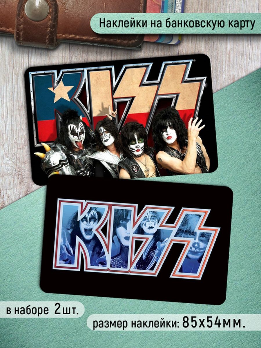 

Наклейки на банковскую карту Клейкие Наклейки Kiss SNK_253, 2 шт