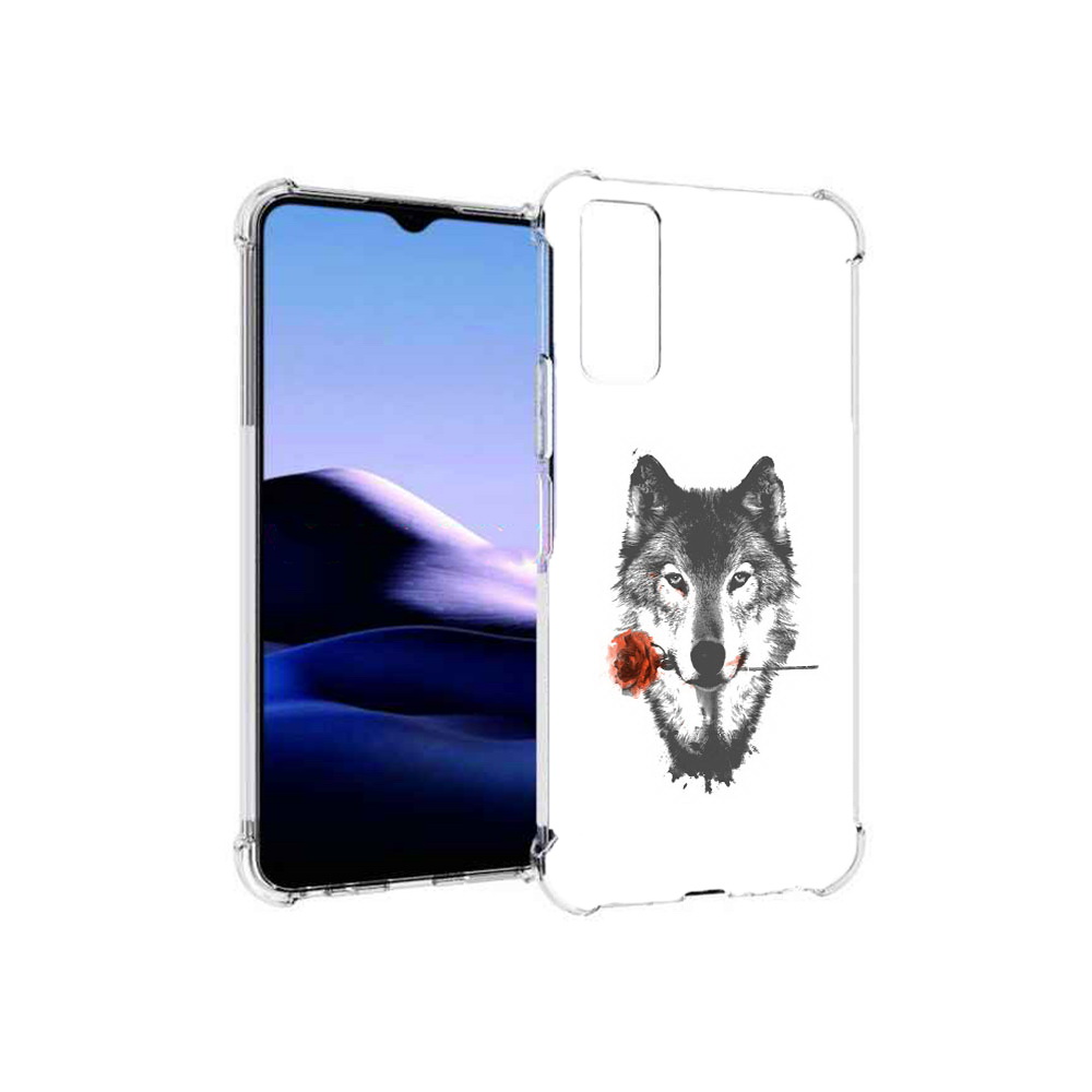 

Чехол MyPads Tocco для Vivo Y20 волк с розой (PT154038.379.270), Прозрачный, Tocco