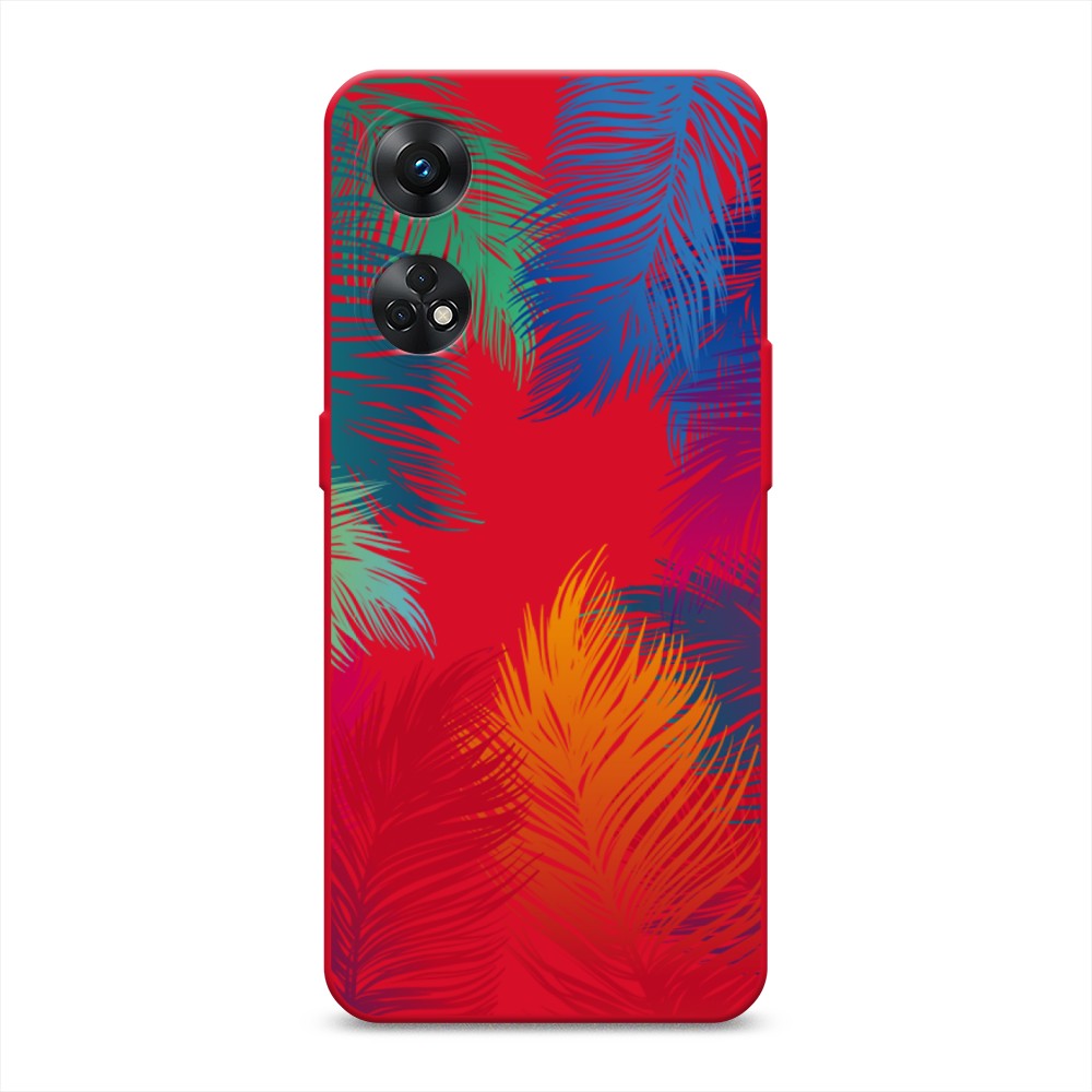 

Чехол Awog на Oppo Reno 8T 4G "Рамка из перьев", Красный, 2513253-1