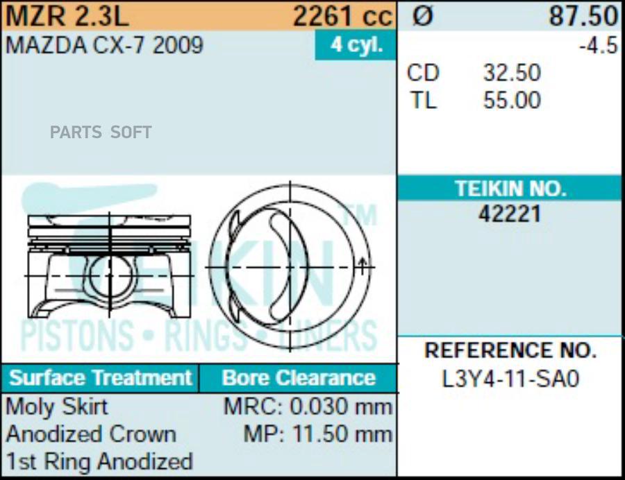 

TEIKIN 42221STD Поршень () 4шт