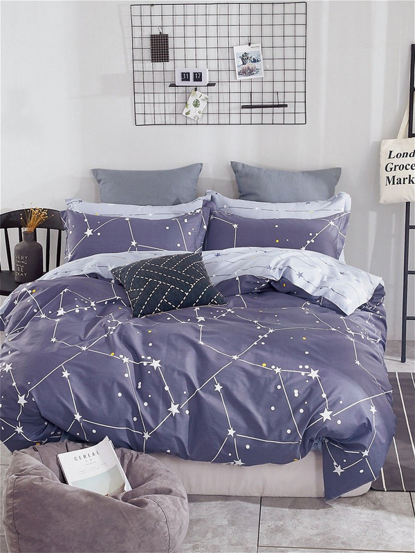 

Простынь на резинке сатин Milky Garden Созвездия 160x200 см