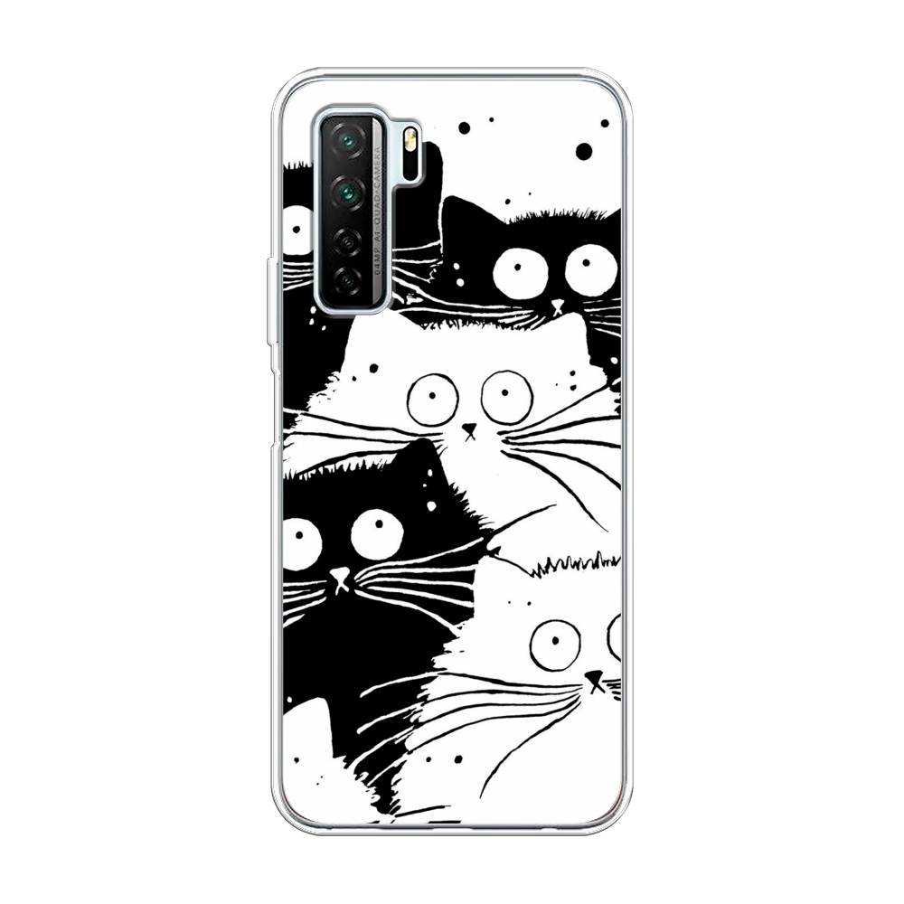 фото Чехол awog "коты черно-белые" для honor 30s (global)